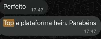 Print real de cliente no WhatsApp